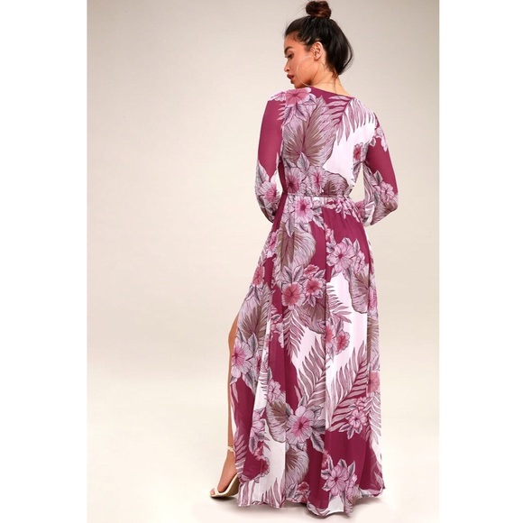 WONDROUS WATER LILIES MAGENTA FLORAL PRINT MAXI - Picture 3 of 7